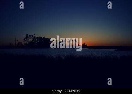 Tramonto nel Blackwater Wildlife Refuge Maryland Foto Stock