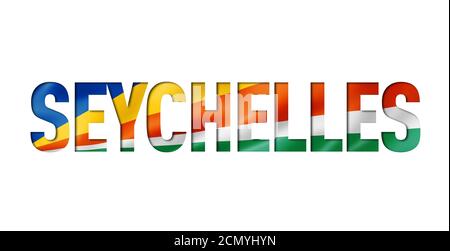 font di testo della bandiera seychelles Foto Stock