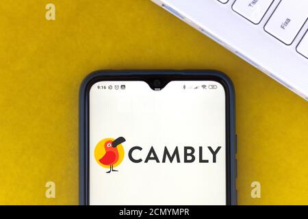 Brasile. 22 Giugno 2020. In questa illustrazione fotografica viene visualizzato il logo Cambly sullo smartphone. Credit: Rafael Henrique/SOPA Images/ZUMA Wire/Alamy Live News Foto Stock