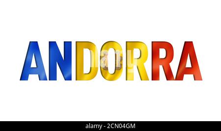 carattere di testo della bandiera andorrana Foto Stock