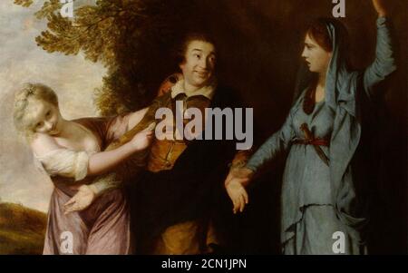 Joshua Reynolds, David Garrick tra Tragedy e Comedy, 1760-61 a Waddesdon Manor. Foto Stock