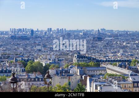 Vista aerea di Parigi dalla Butte Montmartre Foto Stock