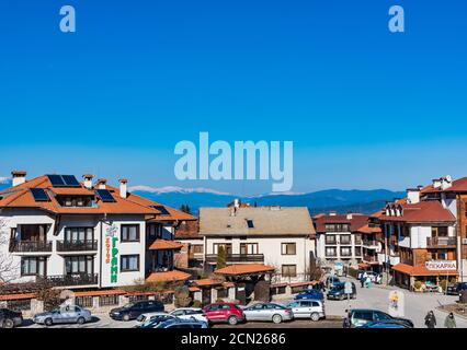 Bansko strade in Bulgaria Foto Stock