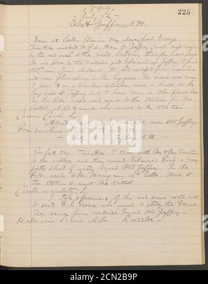 Giornale di registrazione, 1887-1890 (incluso) (pagina 225) Foto Stock