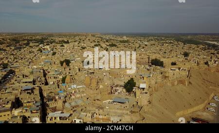 Vista aerea di Jaisalmer, India. Jaisalmer è un ex medievale centro commerciale e un Stato principesco nel Rajasthan. Foto Stock