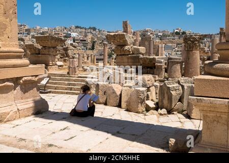 Jerash, antique city near Amman Foto Stock