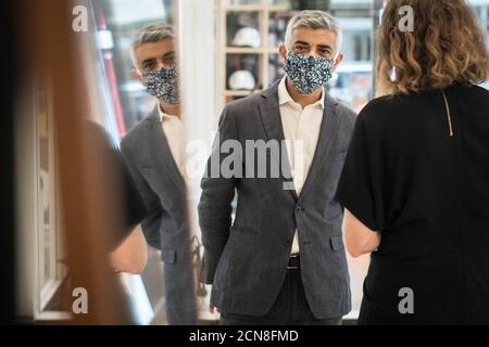 Foto di Fikle datata 13/8/2020 del Sindaco di Londra Sadiq Khan che sta sollecitando il governo a estendere le tariffe aziendali vacanze per un altro anno per i timori di migliaia di posti di lavoro potrebbero essere persi a Londra e in tutto il paese. Foto Stock