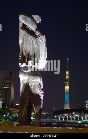 Di Chuo-ku, vista notturna di Tokyo Foto Stock