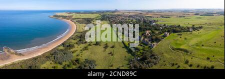 Vista aerea della baia di Gullane, East Lothian, Scozia. Foto Stock