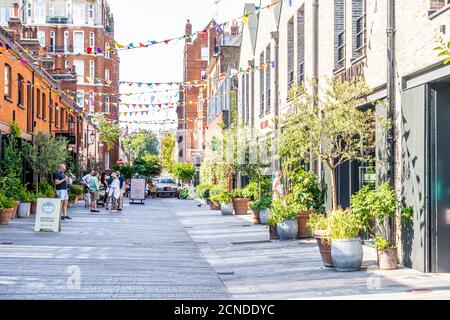 Pavilion Road, strada dello shopping a Knightsbridge, Londra, Inghilterra, Regno Unito, Europa Foto Stock