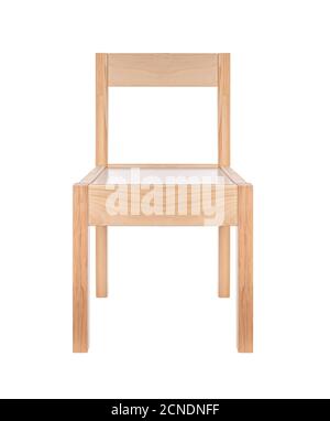 Sedia in legno isolato su sfondo bianco. Foto Stock