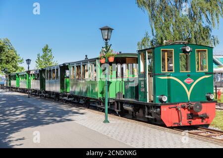 Chiemsee Railway presso la Stazione Stock di Prien, Prien am Lake Chiemsee, alta Baviera, Germania, Europa Foto Stock