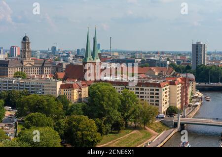 Vista di Nikolaiviertel (quartiere Nicolas) a Berlino, Germania, Europa Foto Stock