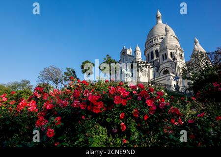 Basilica del Sacro cuore, Montmartre, Parigi, Francia, Europa Foto Stock