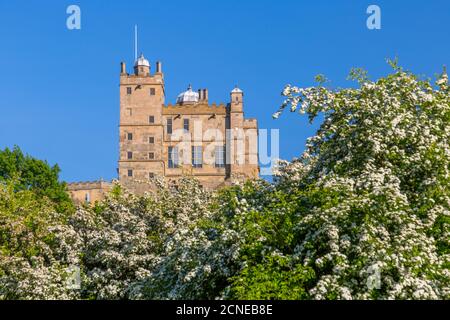 Veduta del Castello di Bolsovra, Bolsovra, Derbyshire, Inghilterra, Regno Unito, Europa Foto Stock