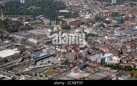 Vista aerea del centro di Bolton, Greater Manchester Foto Stock