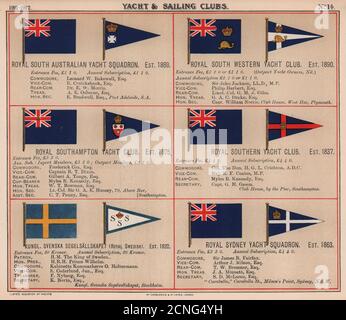 ROYAL YACHT/SAILING CLUB FLAGS S South Australian/Sydney Y Squadron Svenska 1911 Foto Stock