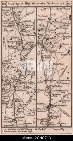 Mappa stradale di Southall-Chalfonts-Beaconsfield-High Wycombe PATERSON 1803 Foto Stock