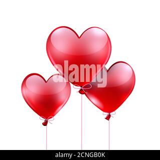 Cuore rosso palloncini Foto Stock