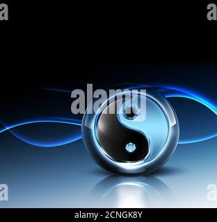 simbolo 3d yin yang Foto Stock