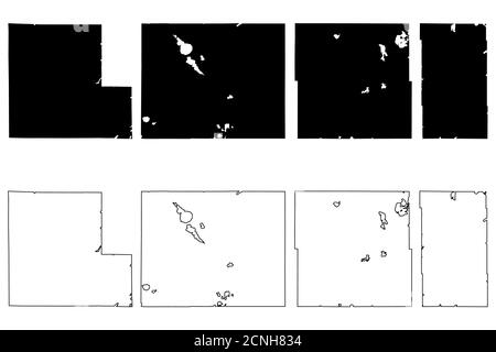 Jackson, Isanti, Grant e Hubbard County, Minnesota (Stati Uniti, Stati Uniti d'America, Stati Uniti, Stati Uniti, Stati Uniti), illustrazione vettoriale mappa, schizzo scrimbolo Illustrazione Vettoriale