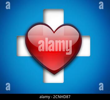 cuore e croce Foto Stock