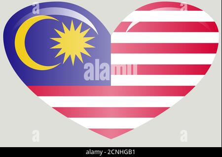 Originale e semplice Malesia bandiera isolato in colori ufficiali e proporzione CorrectlyThe Malaysia è un membro dell'Asean Comunità Economica Illustrazione Vettoriale