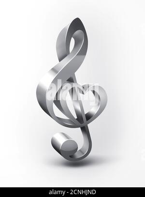 treble clef in metallo Foto Stock