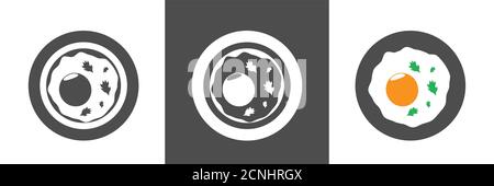 Icone vettore uova fritte Illustrazione Vettoriale