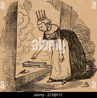 . Histoire d'un casse-noisette . , avaittout bas pour elle une foule dégars et de complai-sances qui lui avaient souvent fait reprochre parson mari, più aristocrate quelle, la tendancequelle avait à déroger; Oppure, comme on le comprendbien, dans cette circonnance solennelle, elle ne vou-lut pomt refuser à sa jeune amie ce quelle deman-dait, et sui dit :« Avancez, dame Souriçonne, avancez hardimment, et venez, je vous yautorise, goûter monlard voorque vousdrez. Aussitôt dameSouriçonne apparutgaie et frétillante,et, sautant sur lefoyer, saisit adroi-tement avec sapetillepatte les morceaux de l Foto Stock