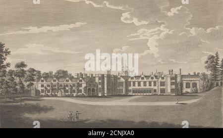 Knole, vicino a Sevenoke, nella Contea di Kent, ex palazzo della sede arcivescovile di Canterbury, da Edward Hasted's, The History and Topographical Survey of the County of Kent, vol. 1-3, 1777-90. Foto Stock