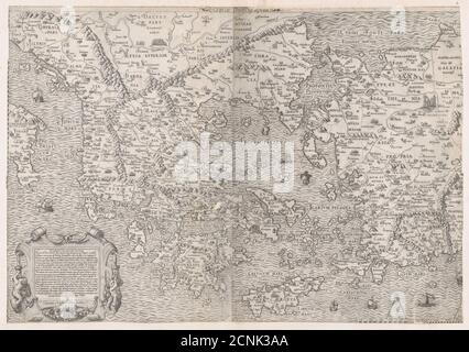 Speculum Romanae Magnificentiae: Mappa della Grecia, metà del XVI secolo. Foto Stock