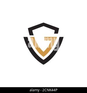 Modello di disegno vettoriale con lettera iniziale vg o con logo gv Illustrazione Vettoriale