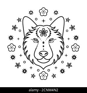 Segno zodiacale cinese del cane Illustrazione Vettoriale