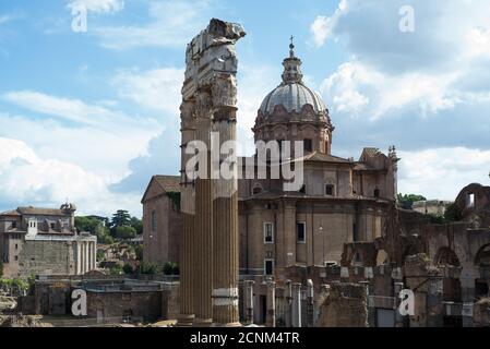 Basilica Aemilia, Foro Romano, Roma, Italia Foto Stock