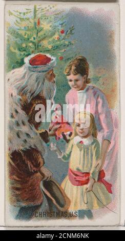 Natale, Stati Uniti, dalla serie Holidays (N80) per le sigarette Duke brand, 1890. Foto Stock