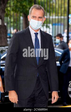 Madrid, spagnolo. 17 Settembre 2020. Re Felipe di Spagna all'apertura della mostra Miguel Delibes nella Biblioteca Nacional de Espana. Madrid, 17.09.2020 | Use worldwide Credit: dpa/Alamy Live News Foto Stock