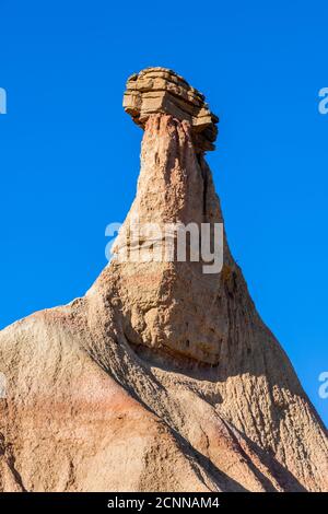 Formazione rocciosa di Castildetierra, Bardenas Reales Badlands, Navarra, Spagna Foto Stock