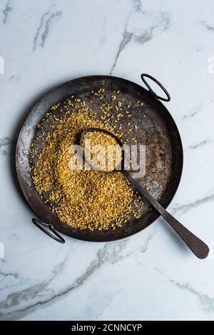 Vista dall'alto dei grani di Freekeh Foto Stock