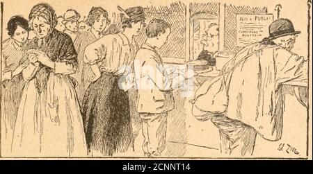 . Petites tailles et grands Coeurs, 1914! . Il ny avait aucune lettre au nom dHubert Jacquemet, XV Lexil. Mme Roger a voulu donner à Hubert lassatisfaction de se rendre au bureau de poste.Hélas ! Comme cela élait présumable, the ny avaitaucune lettre au nom dHubert Jacquemet. Le braveemployé demanda à lenfant comment ils sétaientcasés, lui et son frère, et fut content dapprendendreque ces intéressants petits garçons avaient rencon-tré des bienfaiteurs. Lheure avance; on se rend à la gare aux abordsde laquelle règne* un moutement sans pareil. Onn Foto Stock