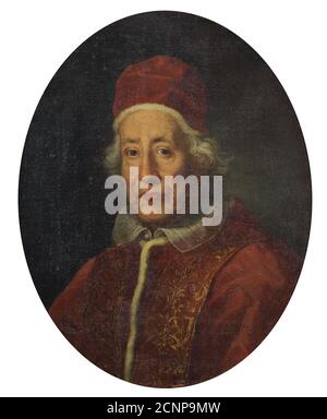Ritratto del Papa Clemente XI, 1710. Collezione privata. Foto Stock