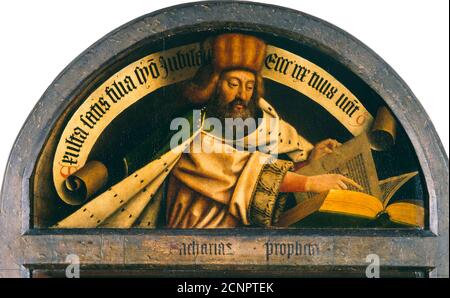 La pala d'altare di Gand. Adorazione dell'Agnello mistico: Il profeta Zaccaria, 1432. Trovato nella collezione della Cattedrale di San Bavo, Gand. Foto Stock