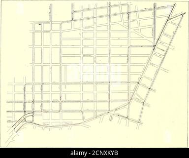 . Il giornale ferroviario di strada . TREET RAILWAY JOURNAL [VOL XXIII. 8 molte delle linee citate attraversano il ponte e some dei traghetti. Il numero di viaggi operati dal capolinea di New York sul ponte per 1 ora (da 5 a 6 p. m.) varia da 220 a 280, comprese le auto gestite dalla Coney Island e dalla Brooklyn Railroad Company. La maggior parte del volume di traffico che ha origine a Brooklyn e che si sposta dal centro del quartiere ai quartieri periferici durante le ore di punta serali, ha origine in un'asezione entro un raggio di mezzo miglio dal Municipio. Tegrate Foto Stock