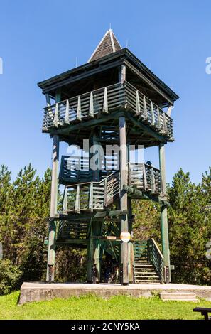 Hubertusz chilato (torre di osservazione Hubertus), Becsi-domb, Sopron, Ungheria Foto Stock