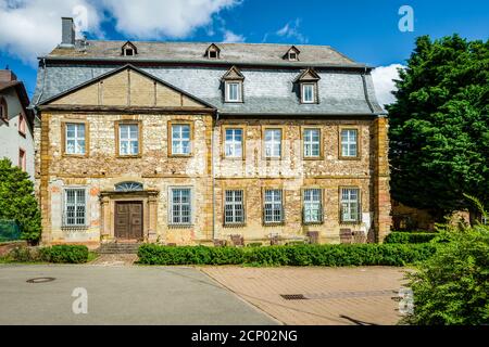 Complesso monastico di Pfaffen-Schwabenheim, Rheinhessen, proprietà culturale secondo la Convenzione dell'Aia, Foto Stock