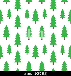 Natale e Capodanno modello senza giunture con alberi di Natale. Sfondo vacanze vettoriale per tessuto, carta da parati o carta da imballaggio Illustrazione Vettoriale