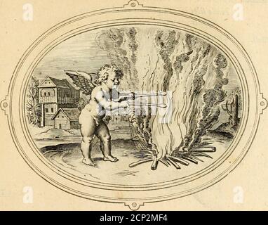 . Les emblemes de l'amour humain . S X38 E M B L E M A T A TIBUU. CLVIS ENIM SECVRVS AMAVI PLIUARCH. Y(- flamma nec premi poteft, nec quiefcere : fie ieuisatque inquierus femper amantis eft animus. Non quieta mai. 2^n /t pmte anejlar la fiamma Vimt^e tl con dvn amante , che Viuaceforma mile pen/ter , non ha mai paceNe la mente anftoja , e fuggii ina. Lamour nejR: Coy. On rièpeùt arrefter la pctilLinte flame,NY lefprit dVn amant , il na jamais repos,AIUS vagabond couiìours sefgaré à rous propos )et de pcnfers diuers vireuoite fon ame. AMORIS A M O R V M. N9. S % 4« EMBLEMATA CALLIMAICJI; AMORI Foto Stock