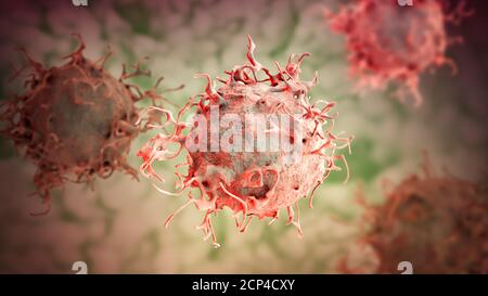 Cellula di cancro della pelle, illustrazione del calcolatore. Foto Stock