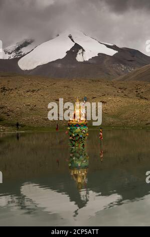 Paesaggio sulla valle di Markha Trek Foto Stock