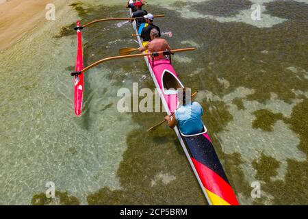 Tradizionale Thailian barca Va'a Foto Stock